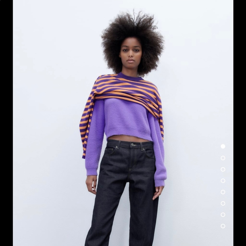Zara purple cropped sweater
